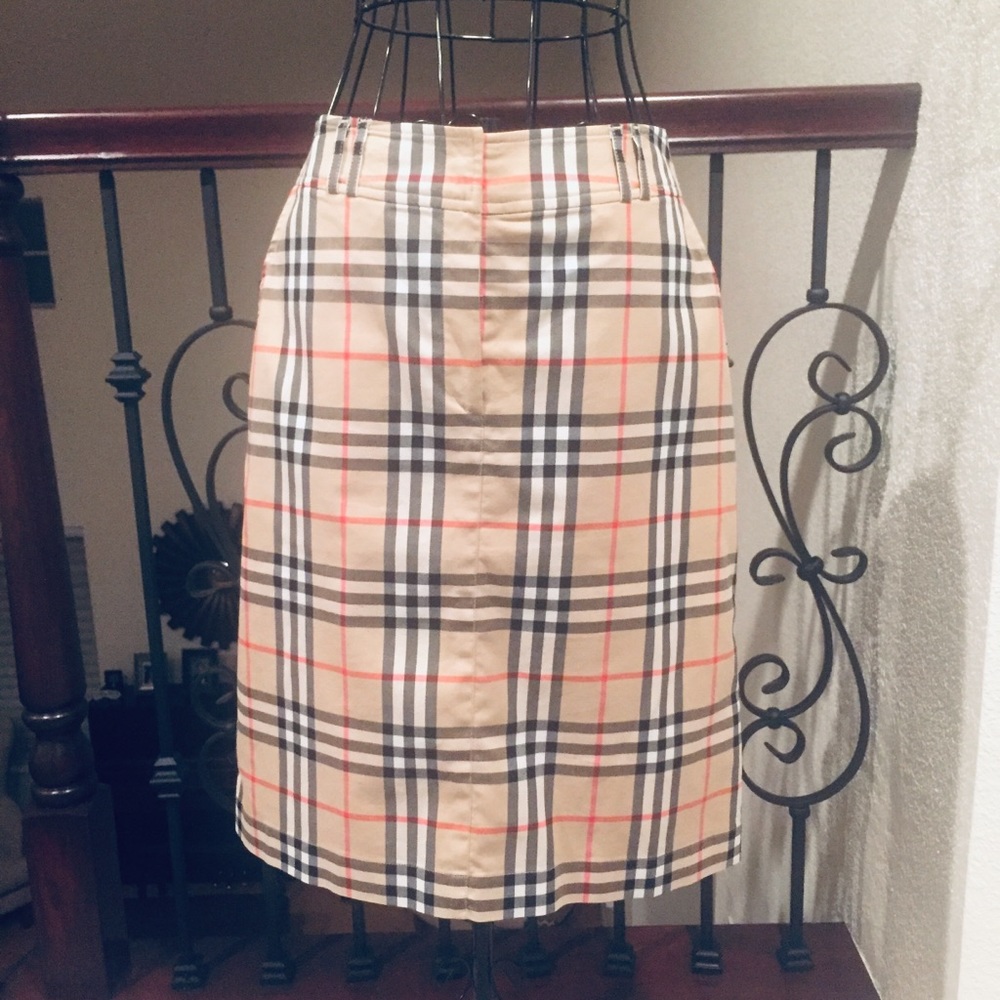 Burberry Multicolor Nova Check Knee Length Skirt